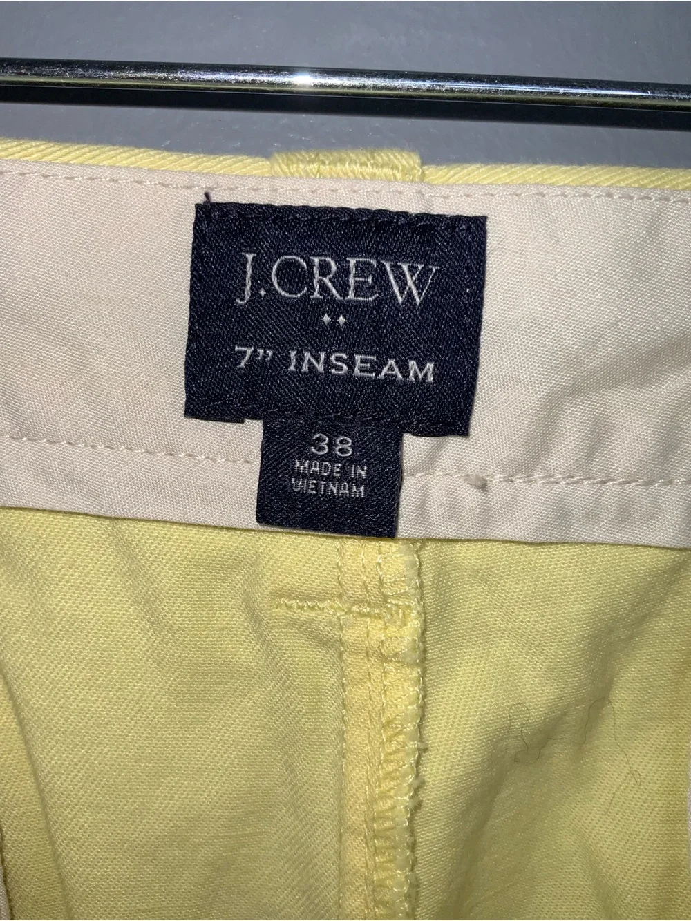 J. Crew Men’s Yellow Flat Front Chino Shorts Size 38